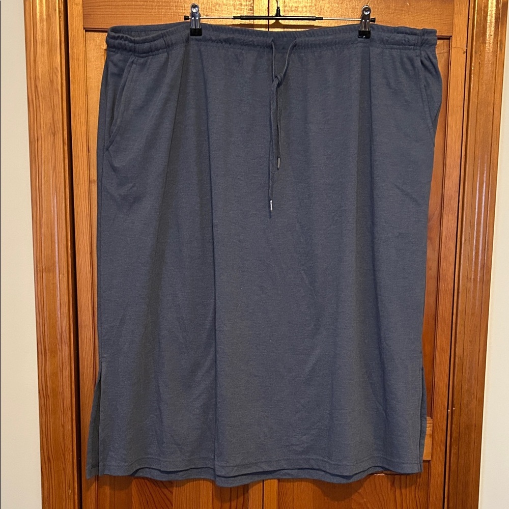 Woman Within Heather Navy Maxi Skirt Plus 4X 34/36 Petite New Soft Stretch